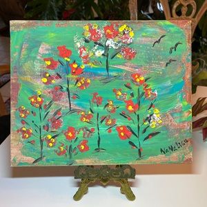 Original Nana Lisa Acrylic 8x10in Nature Garden Painting
